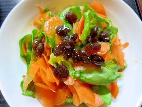レーズンドレッシングの生野菜サラダ